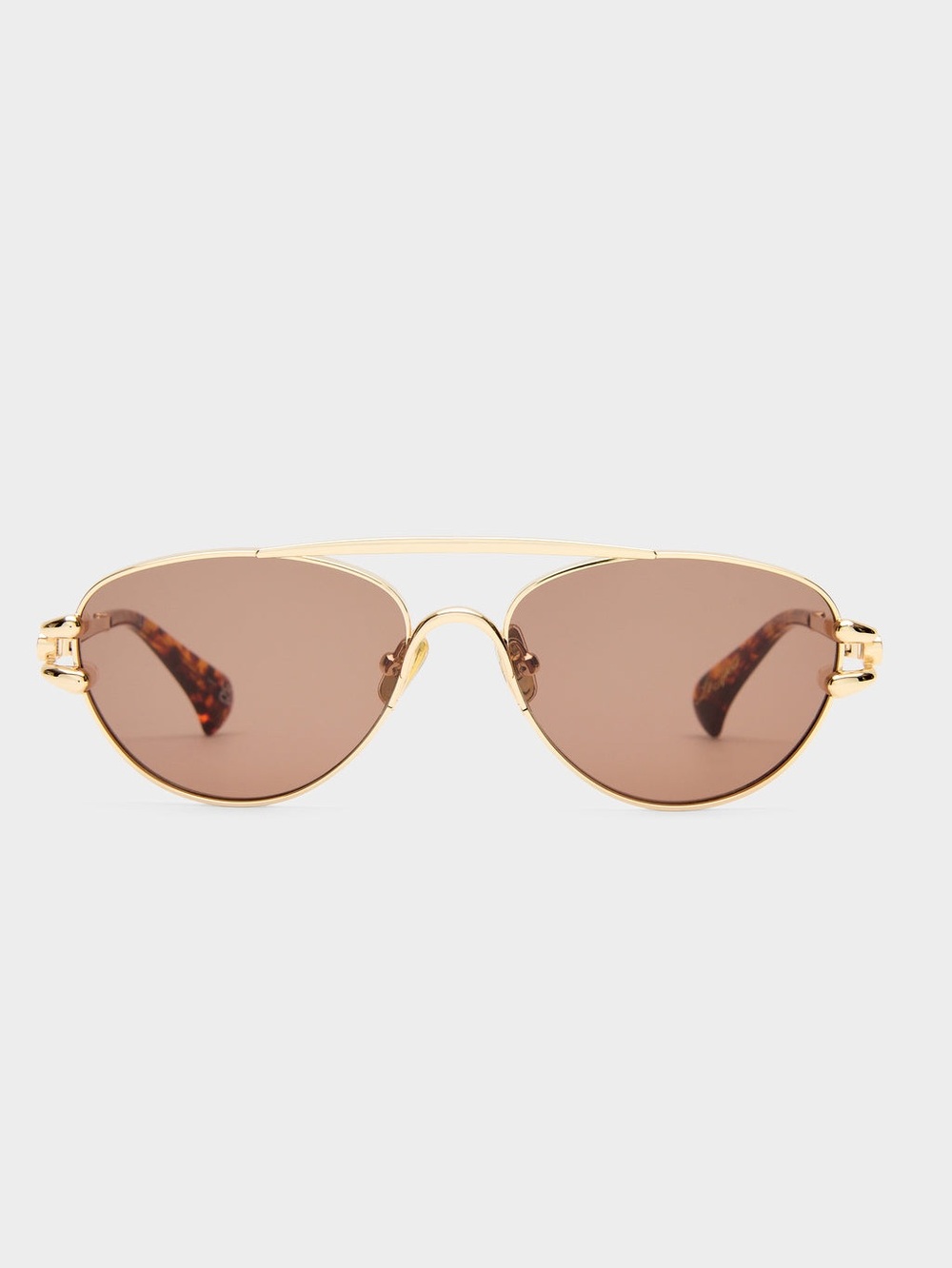 Le Specs. NWT. Gold Framed Aviator w/ Amber Lenses. Women's Aviator Sunglasses